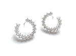 Sterling silver wreath earrings with pear shaped cz's