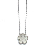 Sterling silver mother of pearl flower necklace