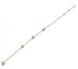 Vermeil over sterling silver bracelet with three cz stars.