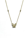 Vermeil over sterling silver CZ baguette butterfly necklace