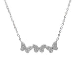 Sterling silver triple cz butterfly necklace.