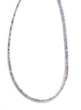Lavender gemstone beaded choker with vermeil over sterling silver beads.