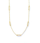 Vermeil over sterling silver paperclip by the yard necklace