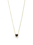 Vermeil over sterling silver cz and black enamel mini heart necklace