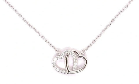 Aphrodite Interlocking CZ Heart Necklace