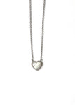 Sterling silver cz and mother of pearl heart pendant.