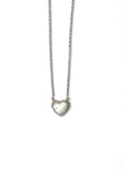 Sterling silver cz and mother of pearl heart pendant.