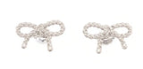 Adalaine Mini Rope Chain Bow Stud Earrings