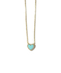 Vermeil over sterling silver cz and turquoise heart pendant.