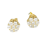 Vermeil over sterling silver cz cluster Flower Stud Earrings