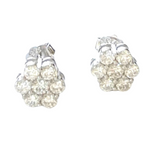 Sterling silver cz cluster Flower Stud Earrings