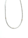 Moonstone gemstone beaded choker with vermeil over sterling silver beads.