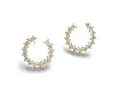 Vermeil over sterling wreath earrings with pear shaped cz's