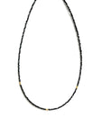 Black onyx gemstone beaded choker with vermeil over sterling silver beads.