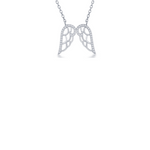 Sterling silver and cz angel win necklace.