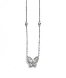 Sterling silver CZ baguette butterfly necklace