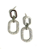 Sterling silver door knocker earrings with cubic zirconia stones.