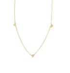 Vermeil over sterling silver chain with three triple cluster cz's 
