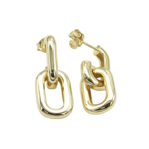 Vermeil over sterling silver door knocker dangle earrings.