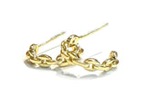 Vermeil over sterling silver mariner chain huggie earrings.