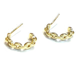 Vermeil over sterling silver mariner chain huggie earrings.