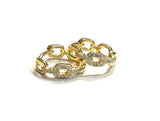 Vermeil over sterling silver small cz paperclip hoop earrings.