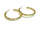 Vermeil over sterling silver large tube hoop.