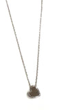 Sterling silver sideways heart pendant necklace.