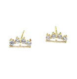 Vermeil over sterling silver cz climber stud earrings.
