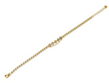 Vermeil over sterling silver beaded bracelet with five cz clovers.