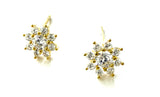 Vermeil over sterling silver cz flower stud earrings.
