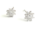 Sterling silver cz flower stud earrings.