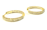Vermeil over sterling silver pave inside out hoop earrings.