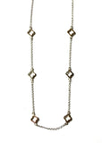 Sterling silver choker necklace with 5 clovers.