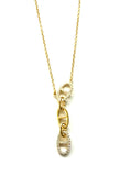 Vermeil over sterling silver cz mariner Y Necklace