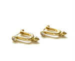 Kai Door Knocker CZ Earrings With Mini Inverted Triangle