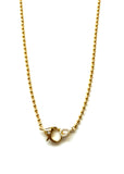 Vermeil over sterling silver beaded necklace with a cz lobster clasp.  Necklace is 17 inches.