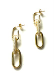 Casey Triple Link Dangle With Pave CZ Stones Earrings