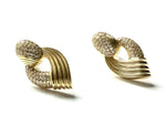 Vermeil over sterling silver with cubic zirconia twisted door knocker earrings.