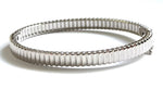 Sterling silver ridged bangle bracelet.