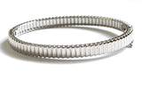 Sterling silver ridged bangle bracelet.