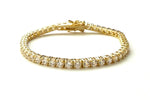 Vermeil over sterling silver 3mm cz tennis bracelet.