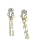 Sterling silver CZ knotted tennis drop necklace with a round cz stone.