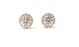 Sterling silver round cz halo stud earrings.