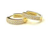 Vermeil over sterling silver cz hoop earrings.