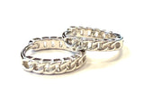 Sterling silver mini cuban chain huggie earring.