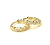 Vermeil over sterling silver mini huggies with round cz stones.