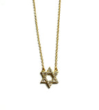 Vermeil over sterling silver chain necklace with a cubic zirconia Star of David pendant.
