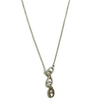 Sterling silver cz mariner Y Necklace