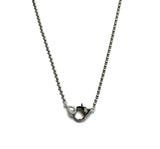 Sterling silver beaded necklace with a cz lobster clasp.  Necklace is 17 inches.